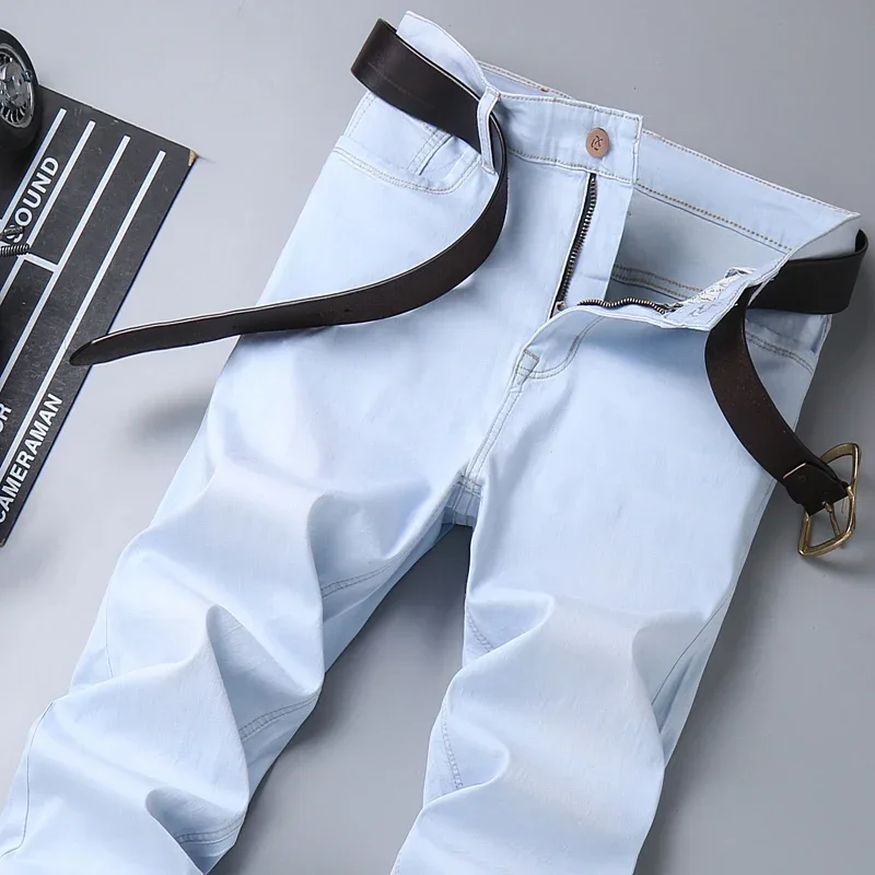 Men Jeans Mens Jeans Business Jeans Jeans Trousers Denim Trousers Classic Style Men Spring Summer Business Casual Stretch Cotton Denim