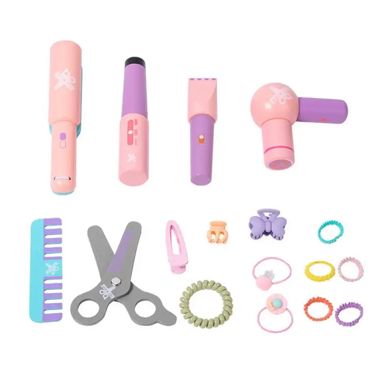 

Hair Stylist Toy Kit Funny Wooden Hair Styling Toys Girls Portable Playset Pre-Kindergarten Toys For Kindergarten Home Early