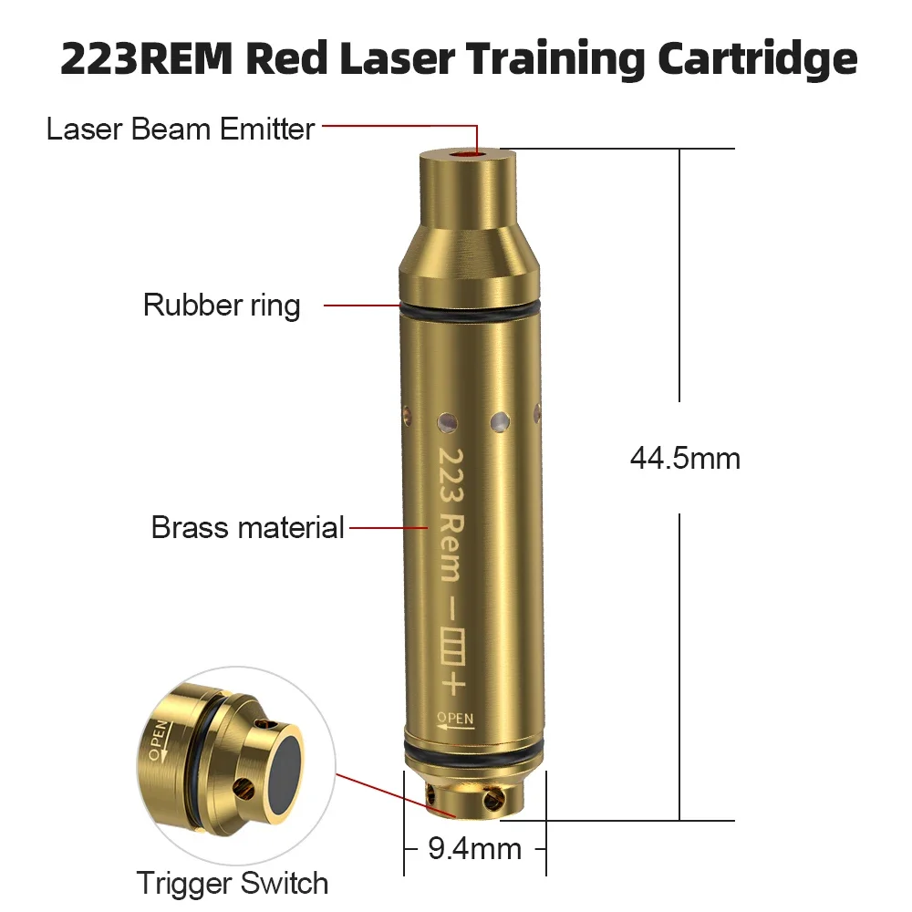223 Red Dot Laser Training Cartridge Dry Fire Tactical Bullet Trainer Pistol Marksmanship Practice Accuracy Improvement dry fire laser trainer laser bullet training cartridge