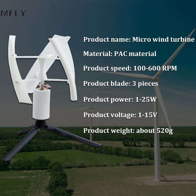 การพิมพ์ 3D วัสดุ PAL กังหันลมขนาดเล็กแกนแนวตั้งเครื่องกําเนิดไฟฟ้า DC แบบไม่มีแปรงลมพลังงานแสงอาทิตย์เสริม 1