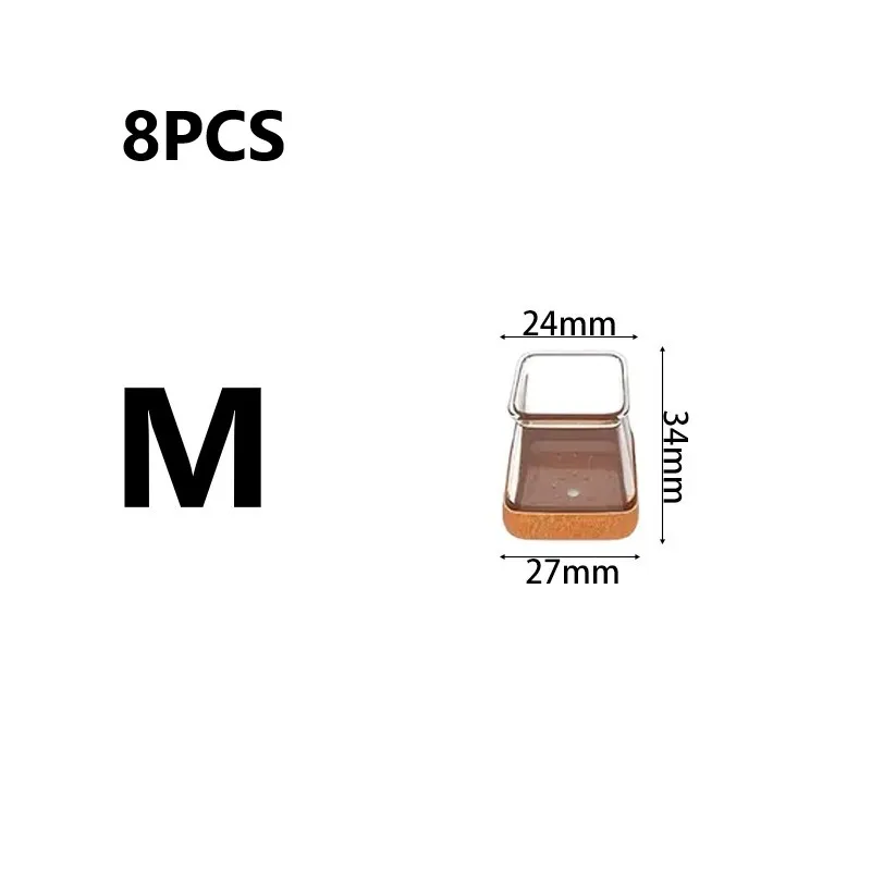 Square Chair Leg Protectors with Felt Base - Anti-Scratch Silicone Caps for Hardwood Floors, Noise Reduction Pads in Various Pack Sizes