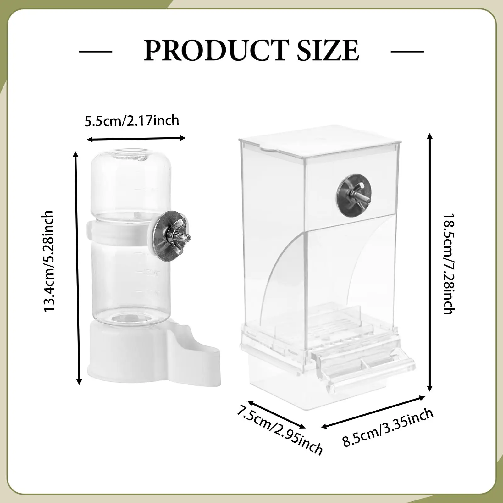 Bird Feeders and Waterer Clear Viewing Cage Accessory Food Dispenser for Canary Finch Cockatoo Cockatiel Lovebirds Budgies Bird Feeders and Waterer Clear Viewing Cage Accessory Food Dispenser for Canary Finch Cockatoo Cockatiel Lovebirds Budgies