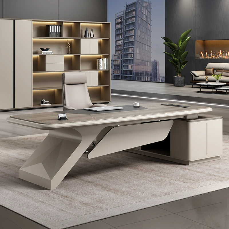 Accessories Executive Office Desk Computer Conference Wood Luxury Corner Reception Mesas De Computador Offices Furnitures meeting room solid wood leather round table small conference table for 6 people simple modern reception table negotiation