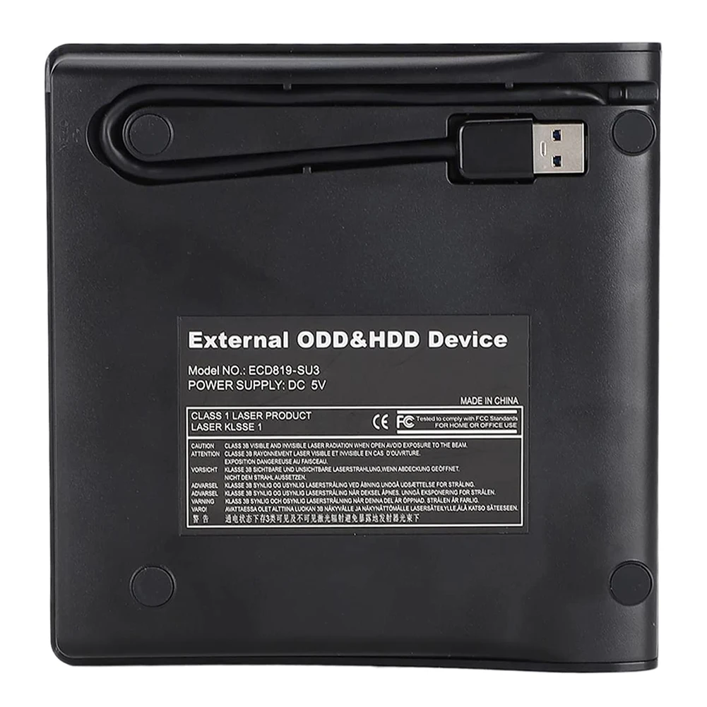 Cd Dvd Drive 5Gbps 12.7mm USB 3.0 SATA External DVD CD-ROM RW Player Optical Drives Enclosure Case for Laptop Desktop Computer