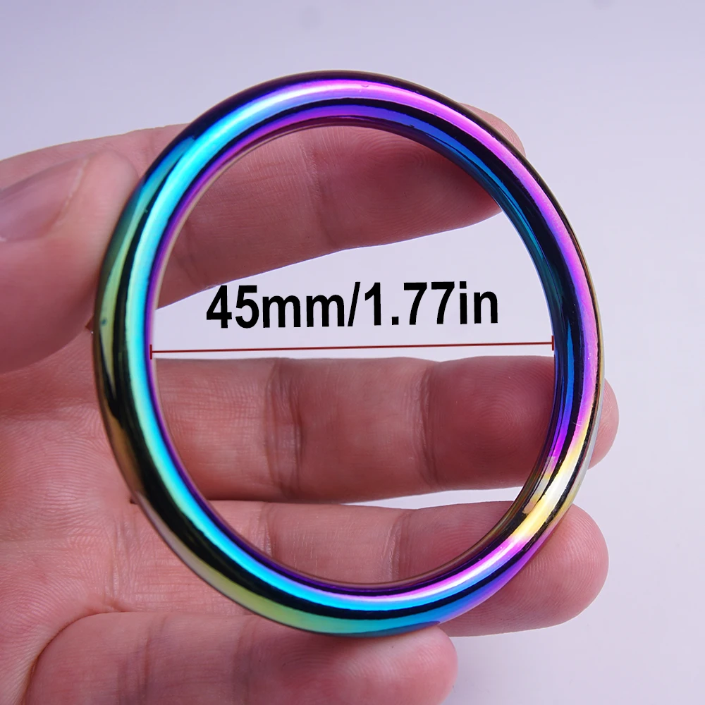Thin Metal Cock Rings,Worn Behind Scrotum And Penis Shaft, Rainbow Cockring,Sex Toys for Men