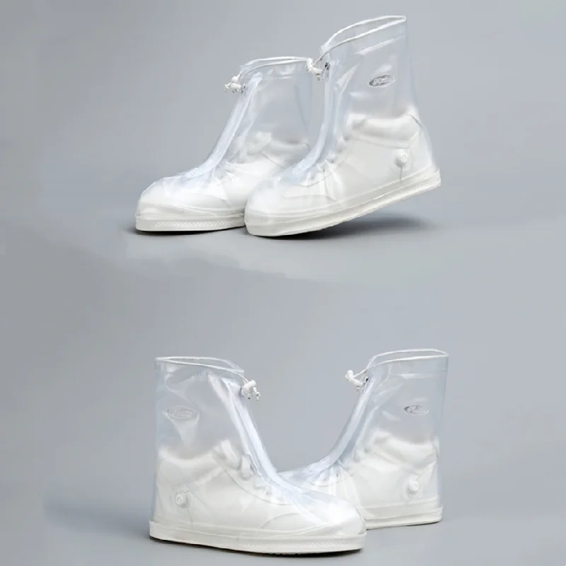 Outdoor Waterproof Shoe Cover Slip-resistant Zipper Rain Boots OvershoesThick Waterproof Non-slip Wear-resistant Rain Boots