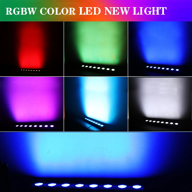 Wall Wash Lamp 8 LED RGBW 4IN1 DMX Wall Wash Lamp DJ Disco Party Par Stage Light Effect for Dance Bar Holiday Wedding Xmas Halloween Decorate