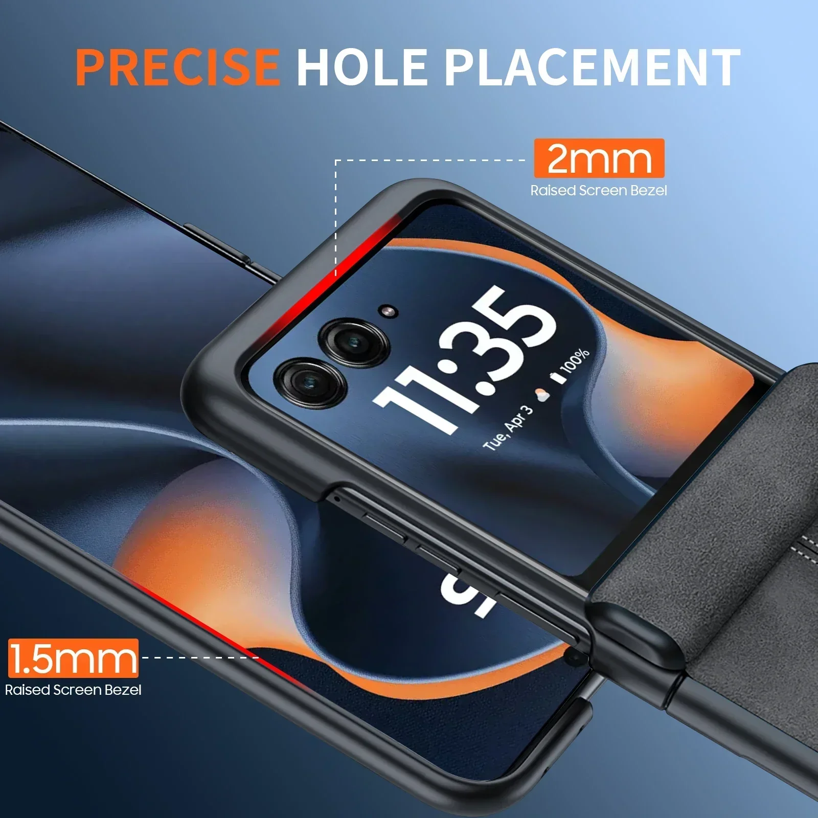 Sleek Black PU Leather Matte Shockproof Phone Case with Screen Protector