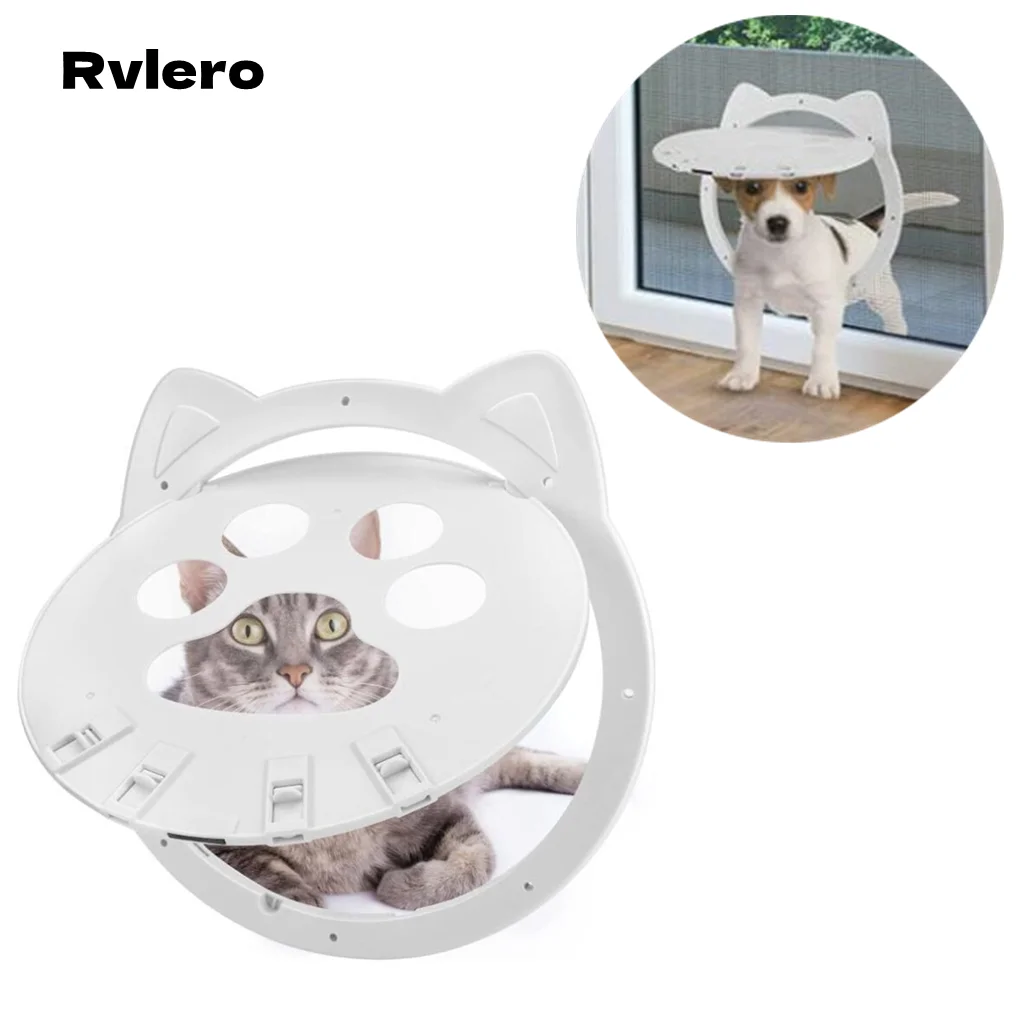 Katzenklappe 4-Wege Verriegelung - Magnetische Haustiertür Rund Für Katzen & Kleine Hunde