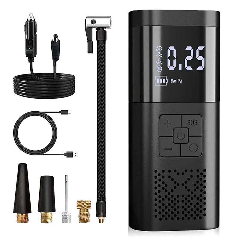 

Portable Cordless Tire Inflator Air Compressor,150PSI Tire Pump,Mini Tire Pump With LED Pressure Gauge For Car,Bike,Ball