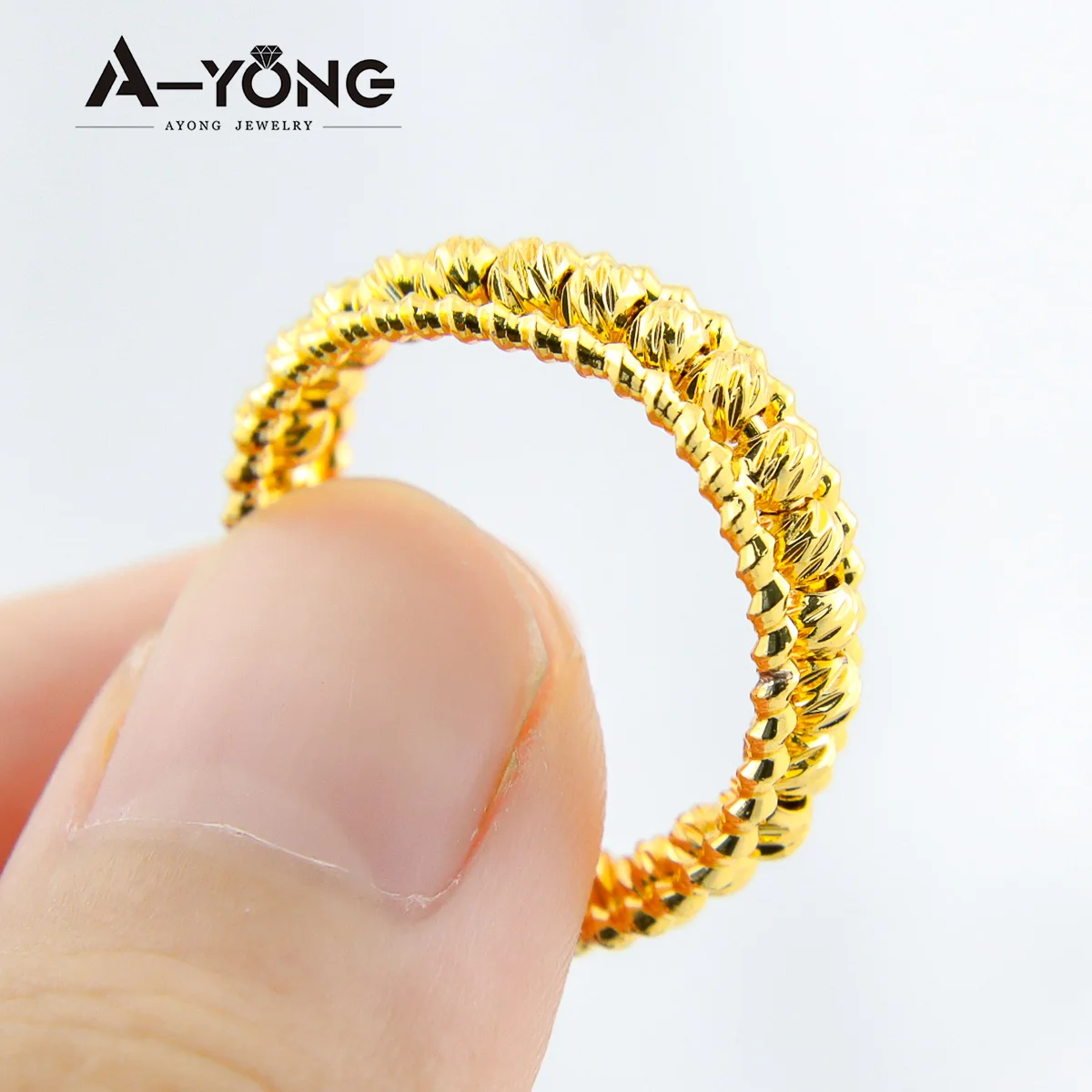 Nigeria Hochzeit Schmuck Armband Ring Set 21k Gold Überzogene Saudi-Arabien Mode Perlen Armreifen Dubai Frauen Elegante Party Schmuck – Detail 4