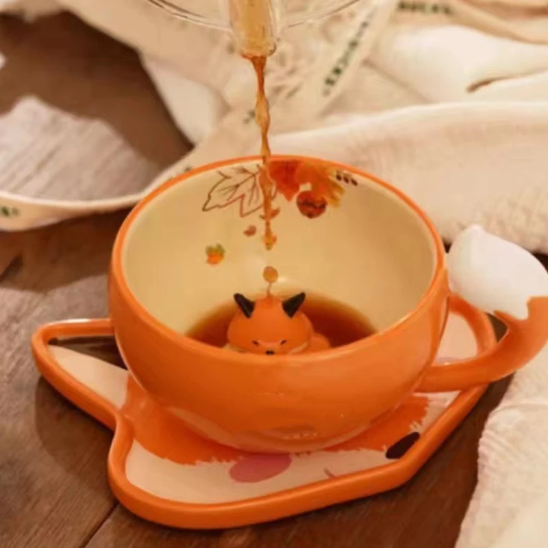

Creative Espresso Mugs Original Breakfast Dessert Sublimation Coffee Mug Bone China Kahve Fincan Takimlari Cup and Saucer Set
