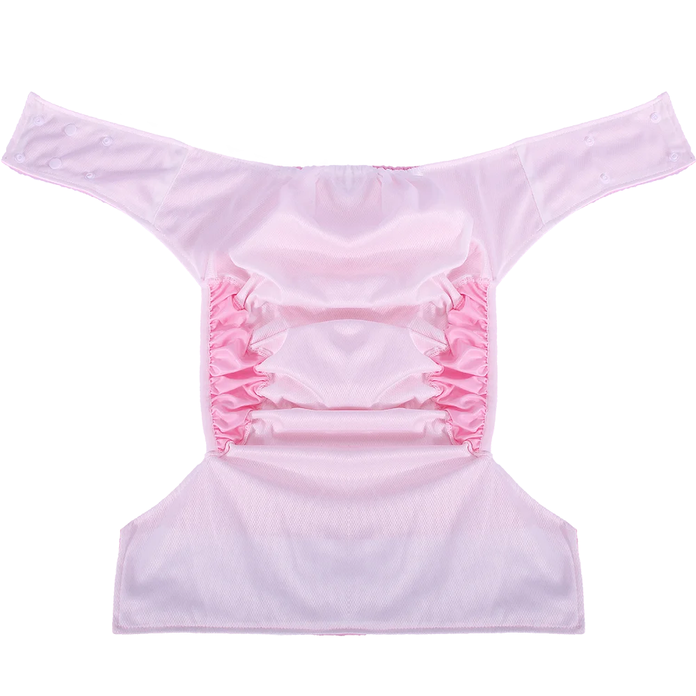 2PC Suede Cloth Adult Diaper with Insert Reusable Incontinence Waterproof Pants Leakproof Protection Cloth Diapers For Elders 4