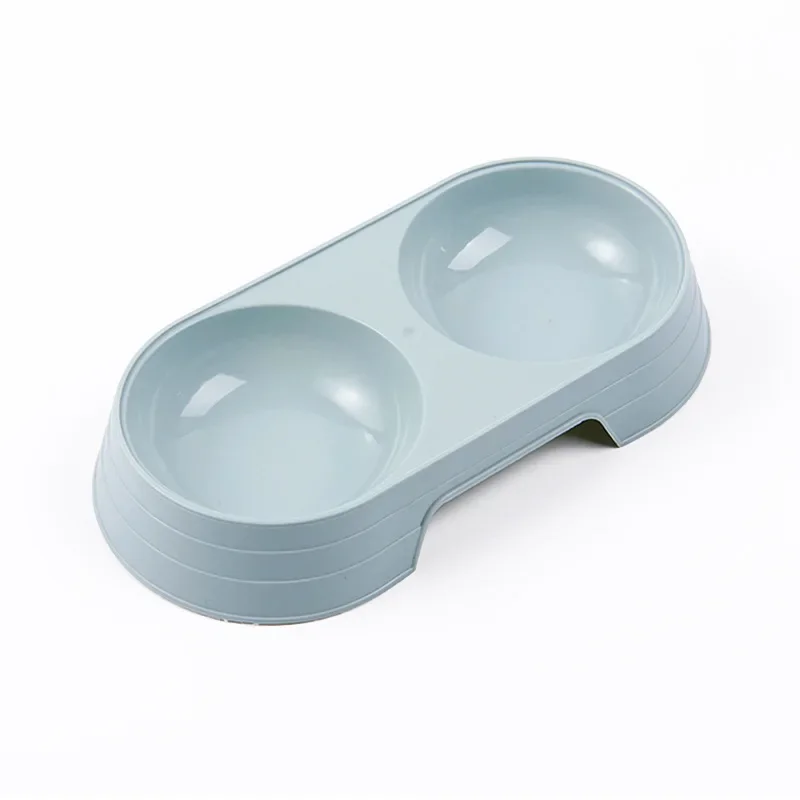 Dogs and Cats Feeding Double Bowl Macarons Plastic Feeding Bowl Double Bowl Pet Bowl Drinking Water Feeding 2