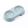 Dogs and Cats Feeding Double Bowl Macarons Plastic Feeding Bowl Double Bowl Pet Bowl Drinking Water Feeding 2