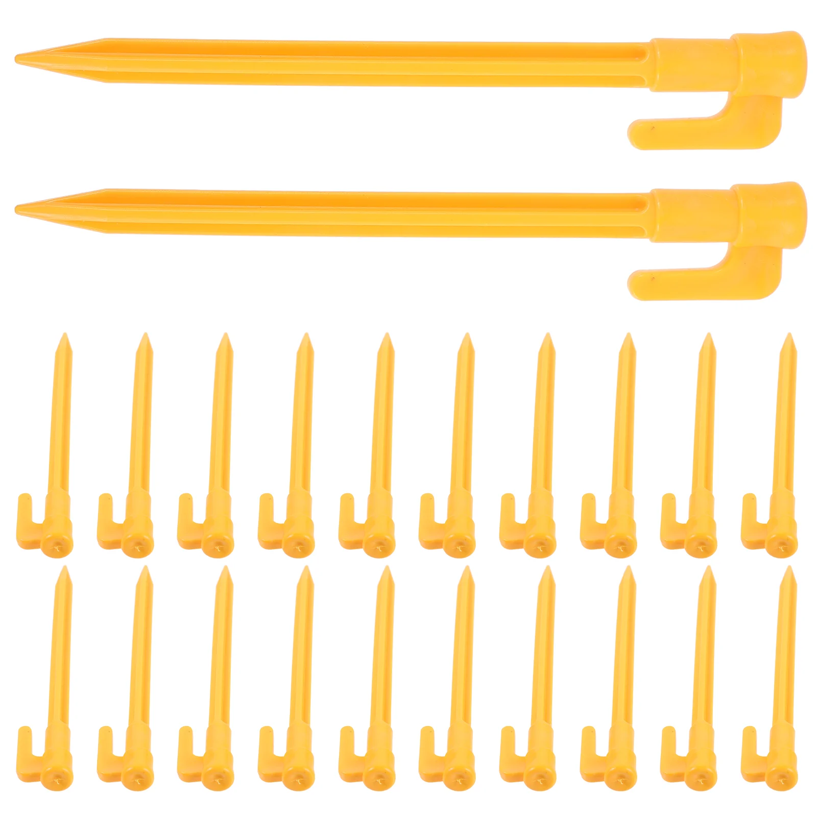 

24 Pcs Plastic Tent Stakes Sand Canopy Tents Fixing Hook Artificial Grass Lawn