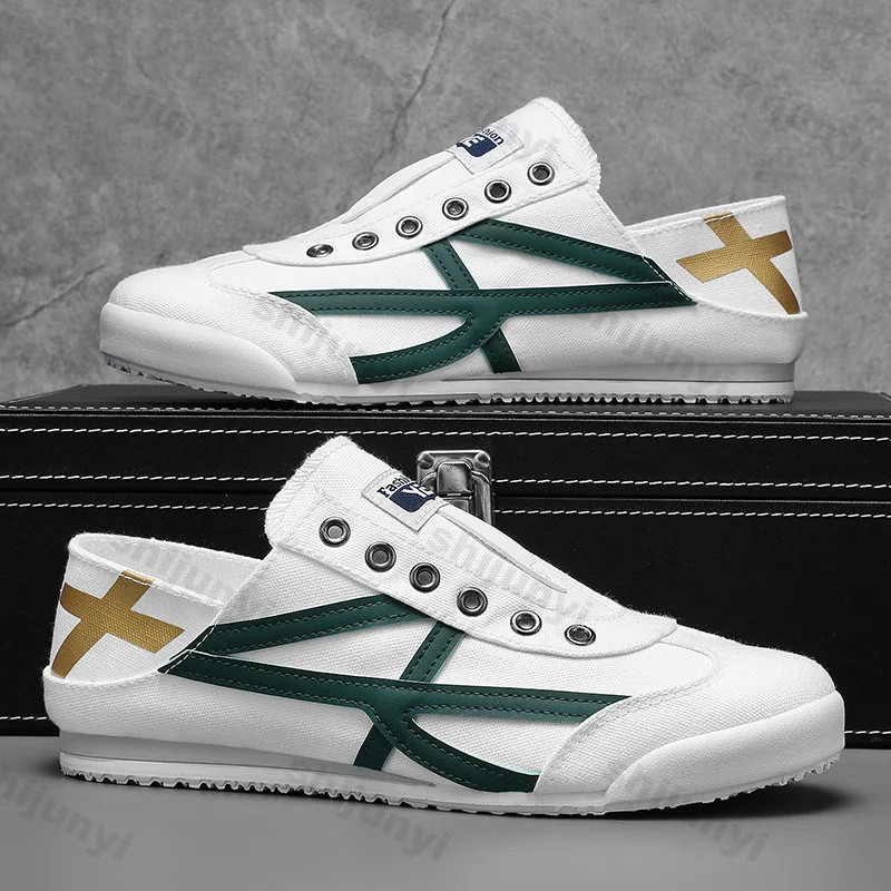 Summer Men's Canvas Shoes Breathable Comfortable Non Slip Casual Shoes Fashion Lightweight Outdoor Walking Flats Shoes 2