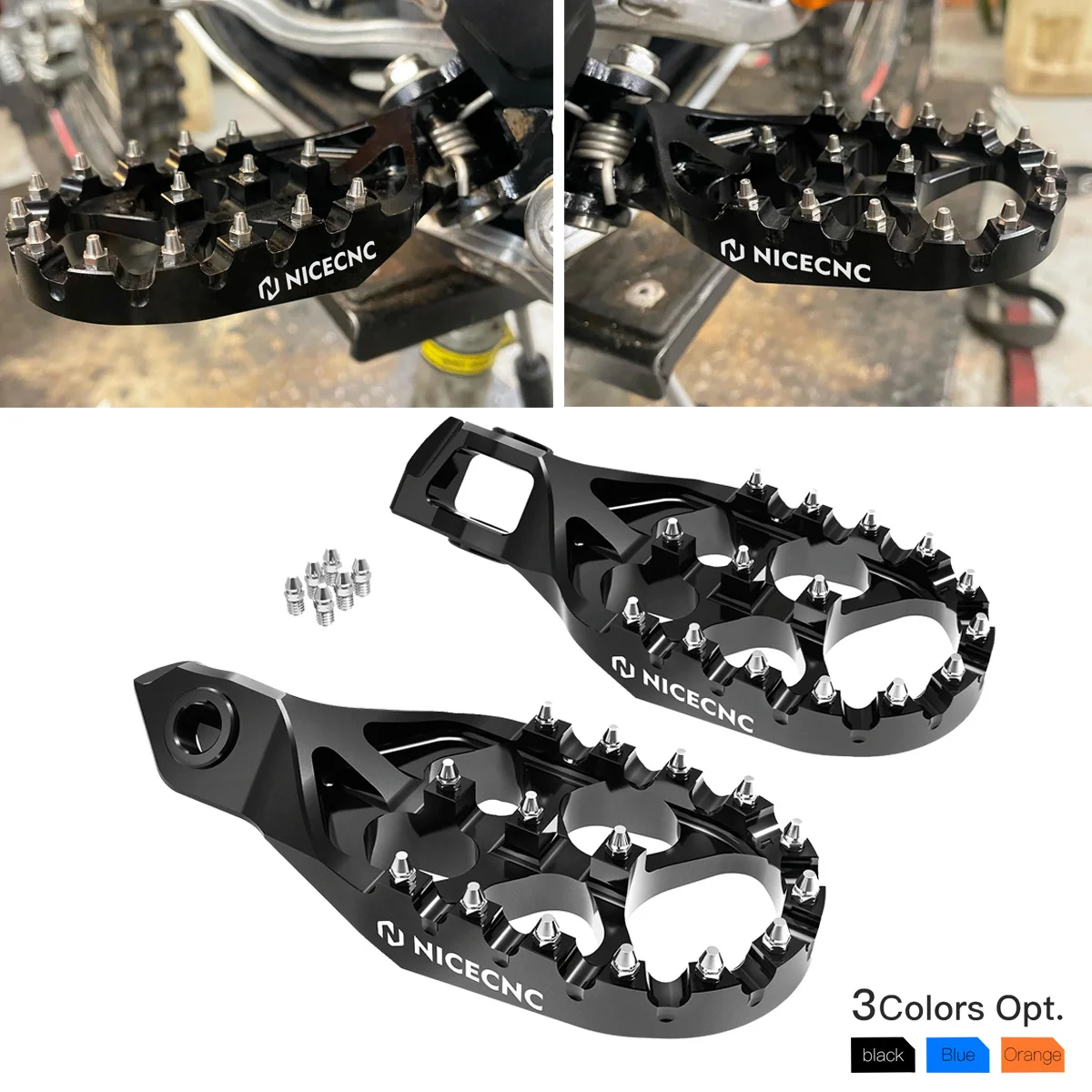 NiceCNC Motorcycle 57mm Wide Enlarged Foot Pegs Pedals for KTM