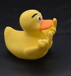 Whimsical Middle Finger Duck Resin Statue - Rustic Country Garden and Home Decor Ornament - 16 - 15.3 - 14.6cm (Yellow)
