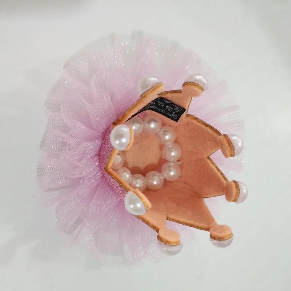 크라운 머리핀 핑크 레이스 헤어 클립 소녀 여성용 심플하고 우아한 헤어 장식 DIY 쥬얼리 액세서리 어린이용 크라운 머리핀