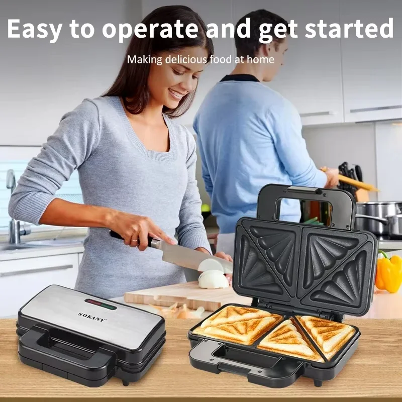 Houselin  Electric Sealed Sandwich Maker Grill, Makes Stuffed French Toast, Omelets, Compact & Easy to Store, 1000W 5
