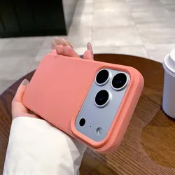 Vibrant Matte Candy Color Silicone Phone Case - Soft, Colorful Back Cover - iPhone 14 Pro Max (Beige)