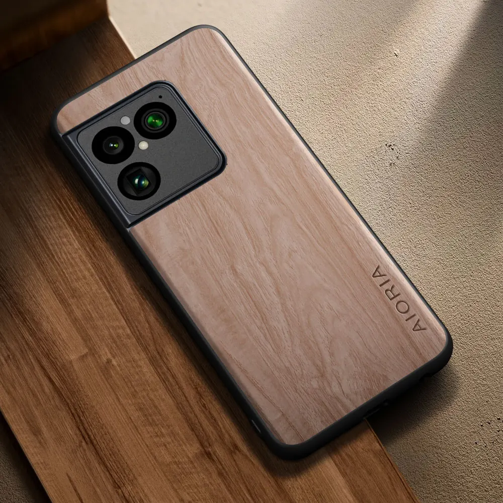 Elegant Retro Wooden Pattern PU Leather Phone Case