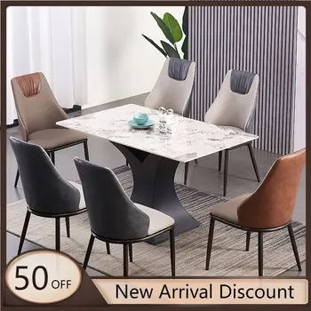 Grey Comfortable Dining Chair Black Metal Leg Leather Design Chair Minimalist Soft Wishbone Cadeiras De Jantar Kitchen Furniture