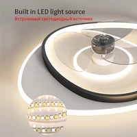 Ventilateur électrique avec lumière LED moderne, lampe de plafond 220V avec télécommande, lumière pour chambre d'enfant, décoration de la maison, lumière pour salle à manger et salon 6