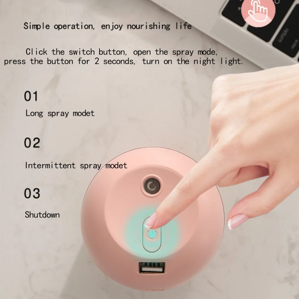 LED 조명, 에센셜 오일 디퓨저 및 자동차 공기 청정기, 아로마 미스트 메이커가 포함된 220ML USB 미니 가습기