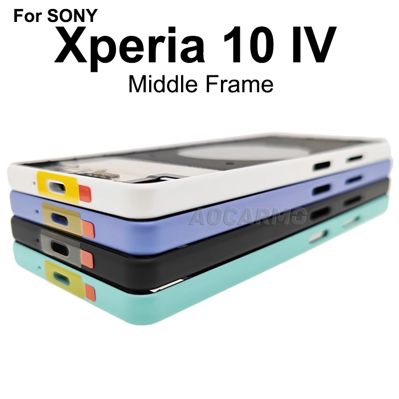 Aocarmo Xperia 10 IV XQ-CC72 CC54 CC44 X10iv 용 중간 프레임 섀시 베젤 브래킷, 중간 플레이트 하우징 교체 부품