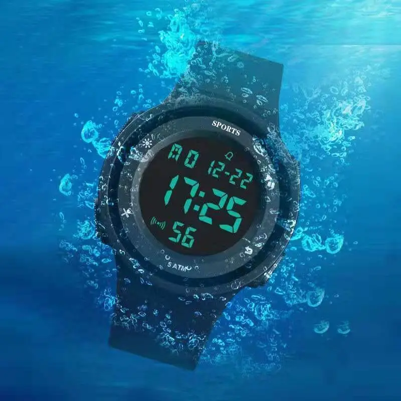 

Outdoor watches Waterproof Luminous Electronic Sports Watch Students Men's Trendy Simple Wristwatch Multifunctional Alarm Clock