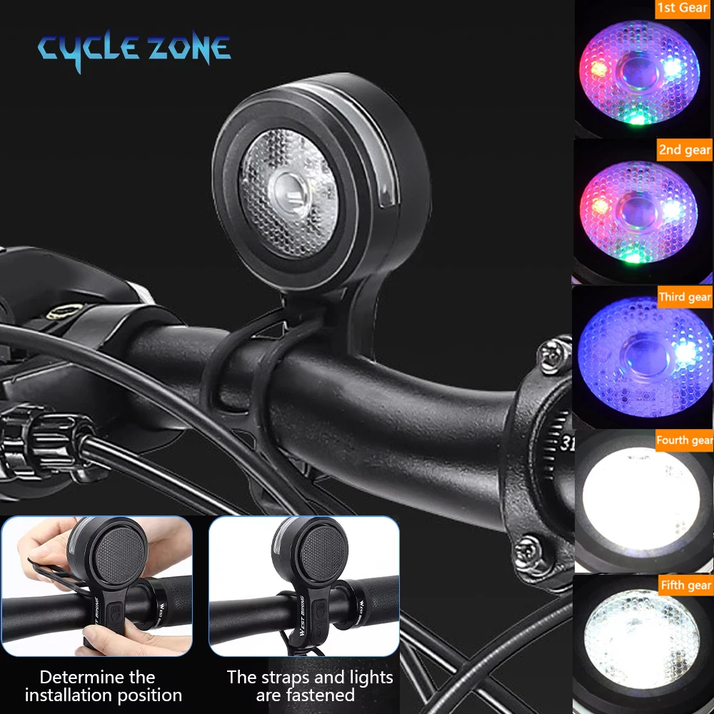 Bike Front Lights with Horn Rechargeable MTB Bicycle Lamp Electric Bell Night Riding Safety Warning Loud Flashing Horn Lights