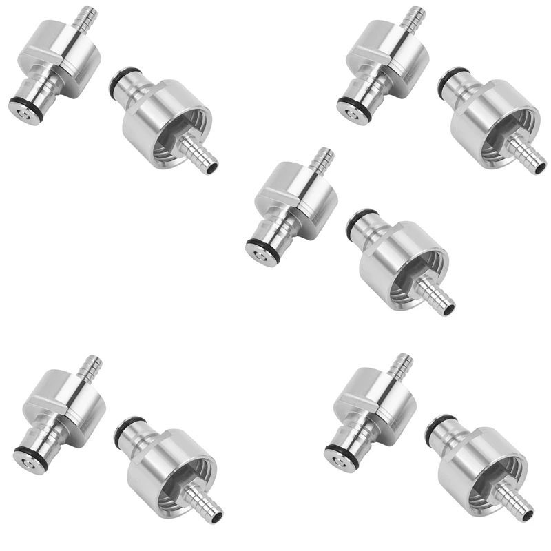 

10Pcs/Lot 304 Stainless Steel Carbonation Cap 5/16 Inch Barb, Ball Lock Type, Fit Soft Drink PET Bottles