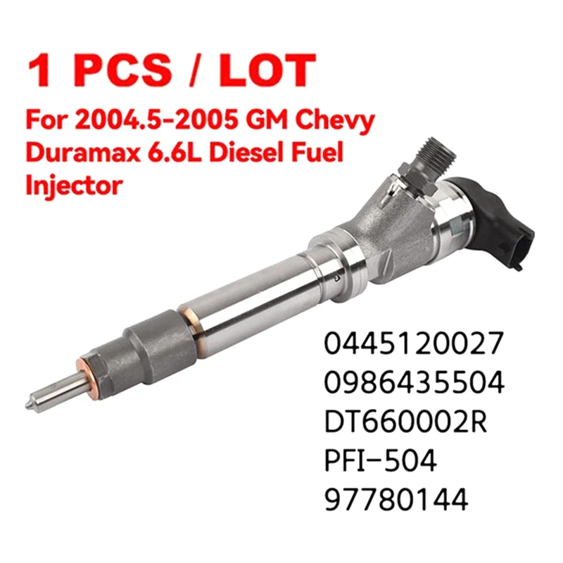 

0445120027 0986435504 New For 2004.5-2005 6.6L LLY GM Chevy GMC Duramax -Diesel Fuel Injector PFI-504