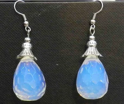 Stunning 12x16mm SriLanka White Moonstone Teardrop Beads Earring AAA Silver Hook