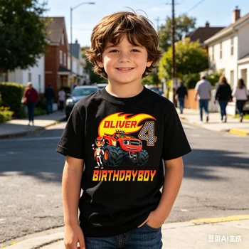 2026 Blaze Birthday Boy Shirt,Monster Machines Birthday Shirt,suitable for Kid/Adlut Everyday Wear 1