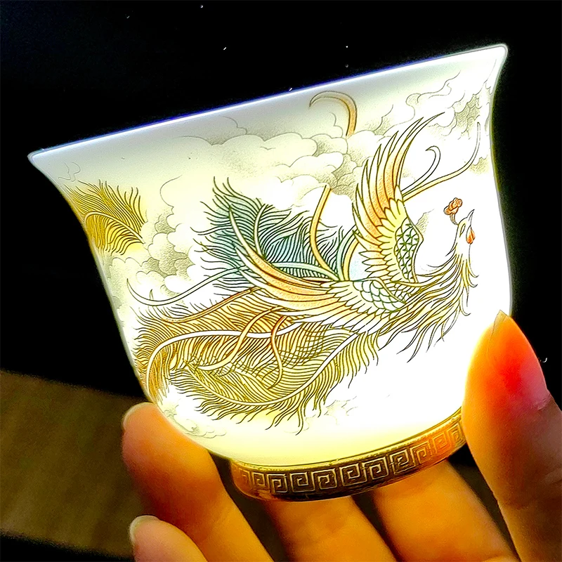 China Ceramic Glaze Jingdezhen Porcelain Cup for Kung Fu Puer Oolong Tieguanyin Flower Tea Ceremony tea cup