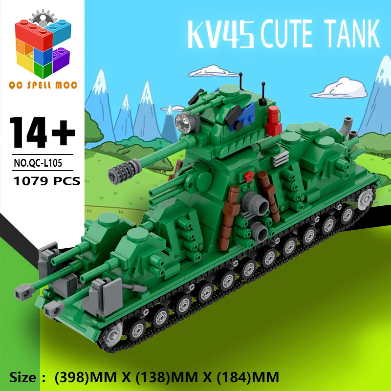 QICAI Creative MOC Tank Animation Soviet IS-44 Brother Pack