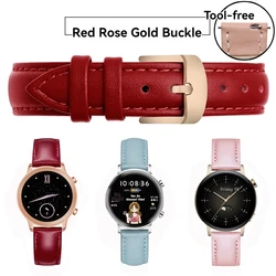 Premium Cowhide Quick Release Watch Strap - Elegant Wrist Accessory - 15mm - width (Red - rose gold)
