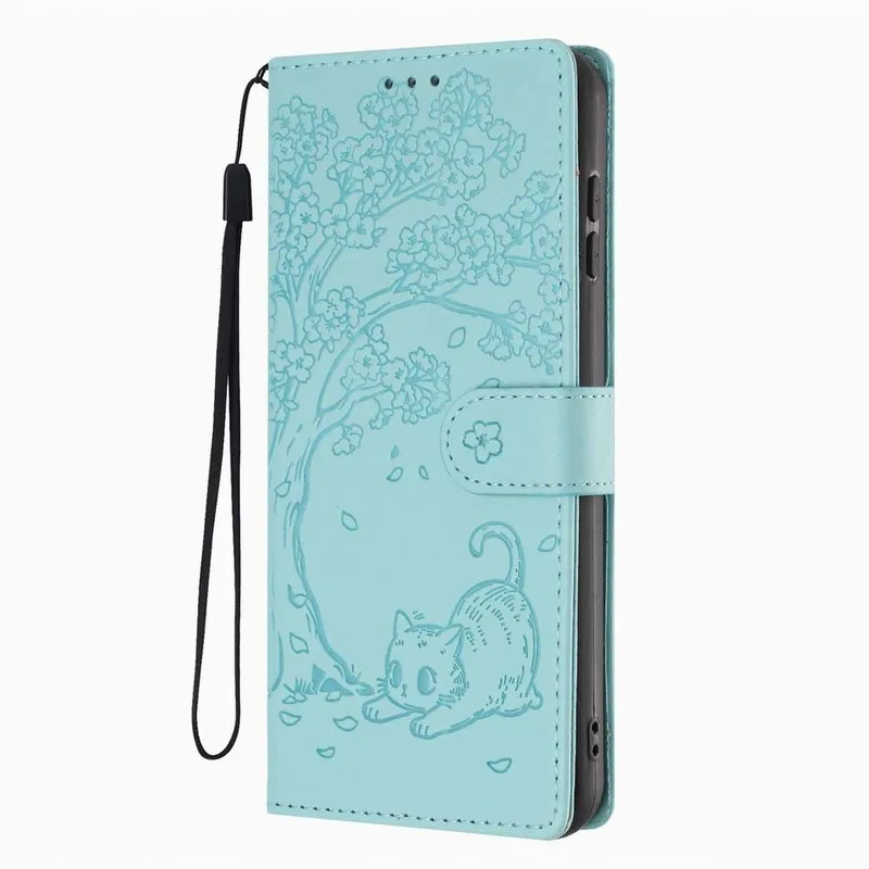 Charming Cat Under Tree Wallet Phone Case