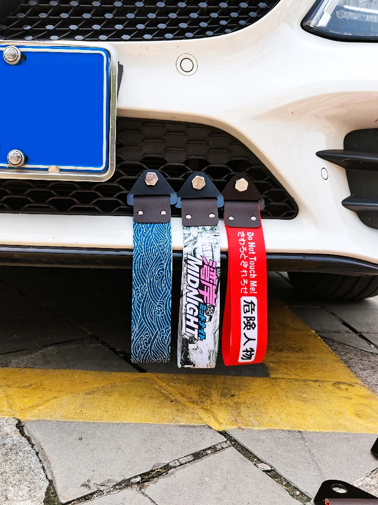 Tow Bar JDM Racing Style Tow Strap Universal Race Towing Bars Nylon Car Trailer Ropes Hook For Low Life NOS Hokkaido Initial D