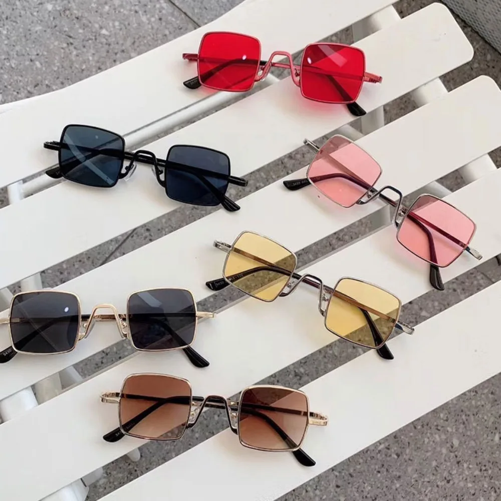 Fashion Retro Square Metal Children's Sunglasses Hip-hop Sun Protection Eyewear