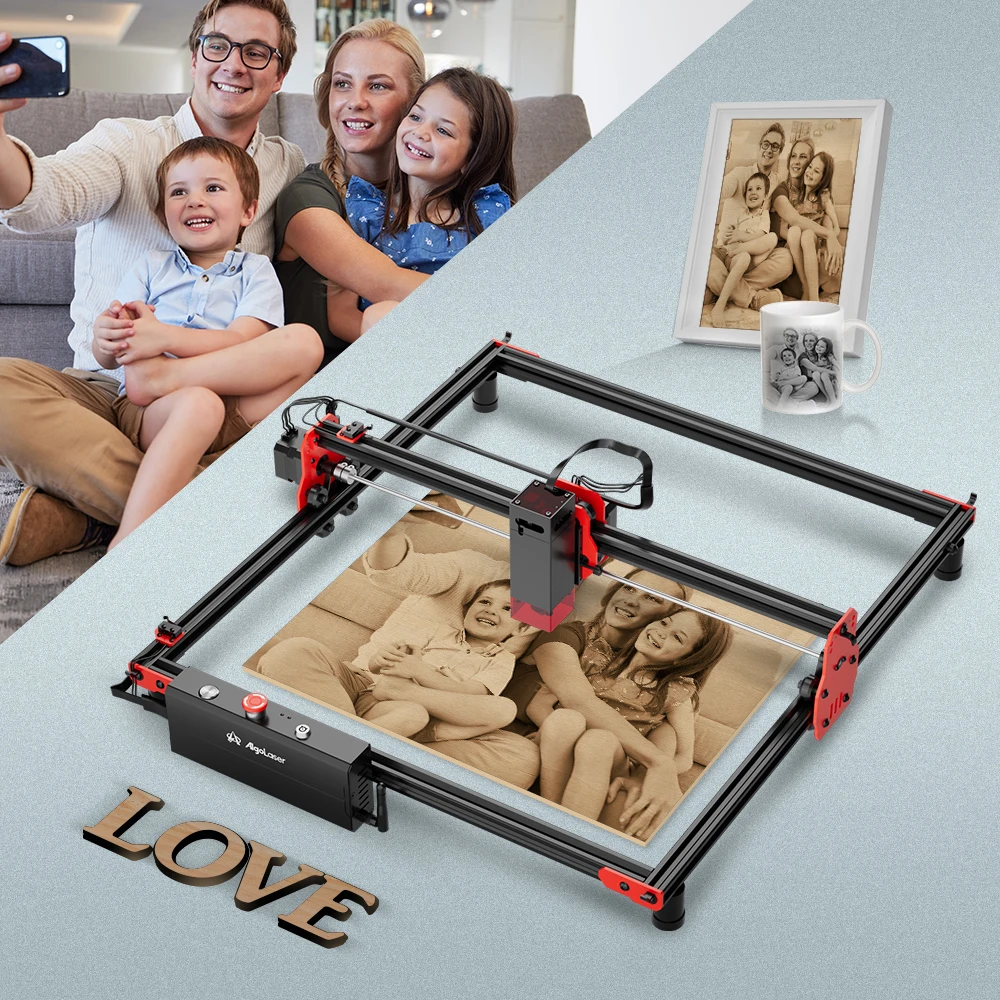 Laser Engraving Machine Algolaser Desktop Laser Engraver Cutter For Beginners 12000mm/min 20W DIY KIT Phone Connect Woodworking Metal Engraving