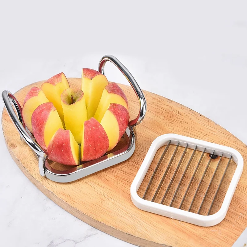 Manual Strip Chopper 1 Metal Handle and 5 Blades Multifunctional Fruit Vegetable Cutter Potato Chip Stainless Steel Fruit Slicer
