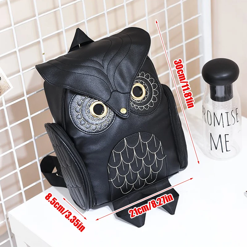 Korean Style Cute Owl Fashion Backpacks Cartoon Women Trend PU Softback School Bags Teenage Backpack Girl Shoulder Bags