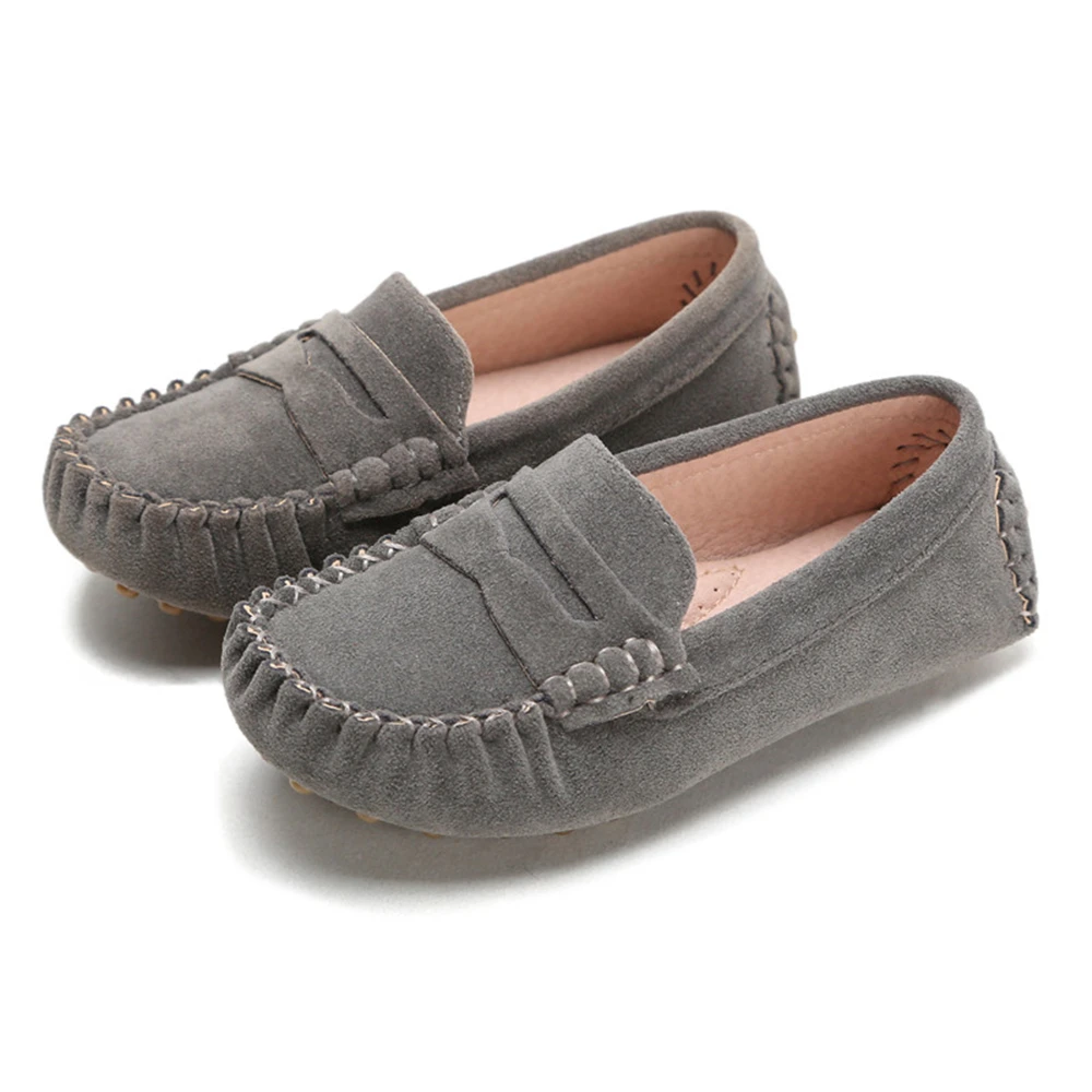 Children's Flats Suede Leather Fashion Casual Shoes Autumn New Solid Slip on Boys Shoes Kids Loafers Girls Dress Party Shoes 3