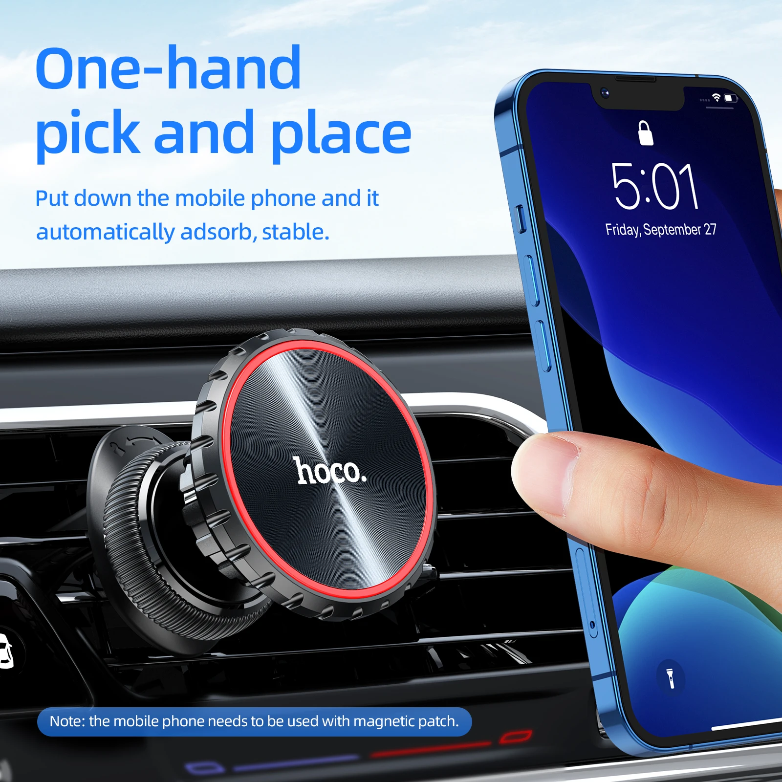 iphone holder for car Hoco Strong Magnetic Phone Air Vent Holder For iPhone 12 13 Pro Max Universal 360 Rotation Phone Bracket For Samsung S20 S21 S22 magnetic phone holder for car