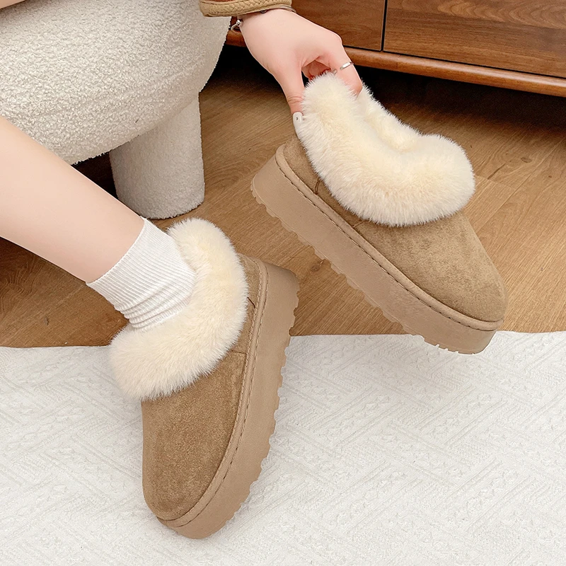 Winter Women Warm Ankle Boots New Simple Platform Snow Boots for Ladies Trend Causal Women's Fashion Cotton Shoes Furry Hairy