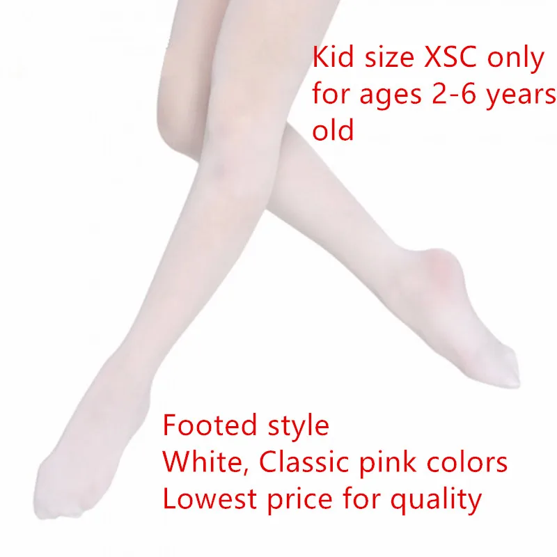 Footed Kid Size Toddler Xsc Dance Tight Pantyhose White Classic Pink